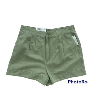 Joie Pleated Shorts Cotton Linen Blend Size Large